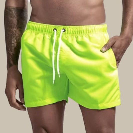 Badeshorts – Elastischer Bund – Schnelltrocknend – Badehose für Männer – Bademode für Männer-Grün-M-Chaps Herrenmode