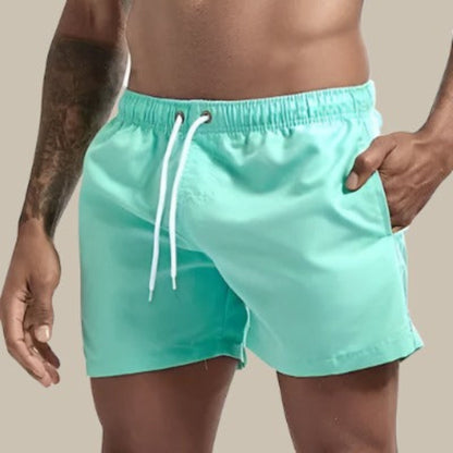 Badeshorts – Elastischer Bund – Schnelltrocknend – Badehose für Männer – Bademode für Männer-Himmelblau-M-Chaps Herrenmode