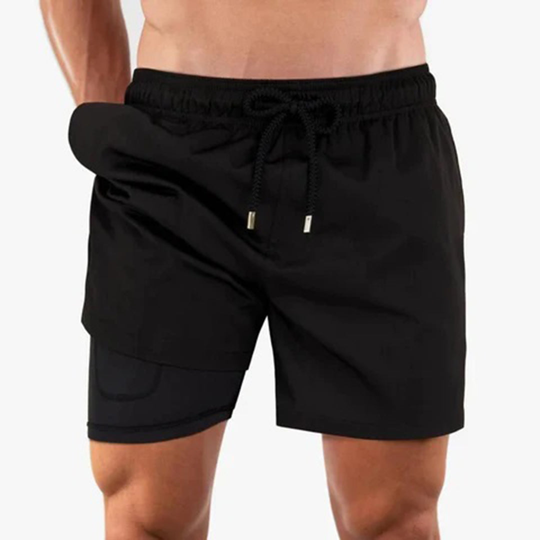 Badeshorts – Kordelzug – 2-in-1 – Boardshorts – Bademode für Männer-Chaps Herrenmode