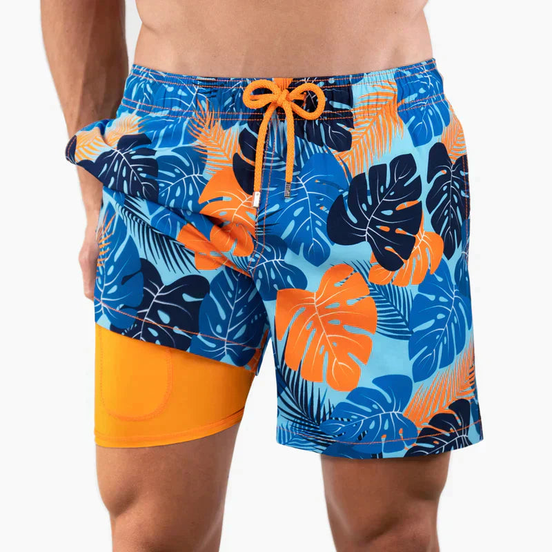 Badeshorts – Zweilagig – mit elastischem Bund – Boardshorts – Herren-Bademode-Chaps Herrenmode