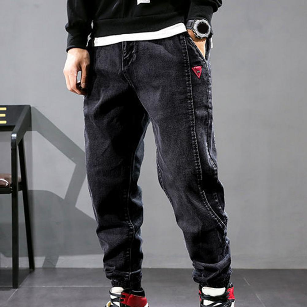 Baggy Jeans - Elastische Knöchel - Kordelzug - Denim-Jogger - Herrenjeans-Chaps Herrenmode