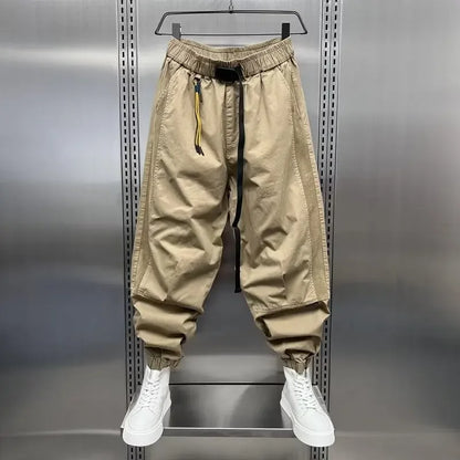 Baggy Pants - Elastic Waist Loose Fit Track Pants für Männer-Khaki-S-Chaps Herrenmode