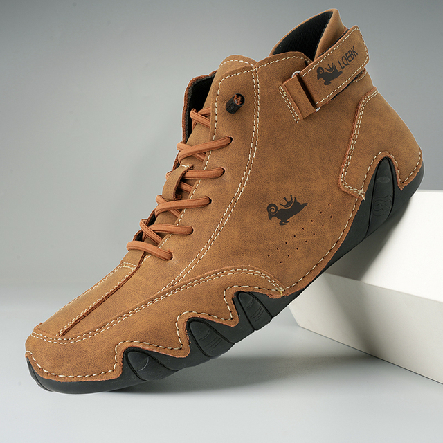 Barfußschuhe | Rutschfest | Slip-On | Sneakers mit Knöchelriemen | Herrenschuhe-Braun-39-Chaps Herrenmode