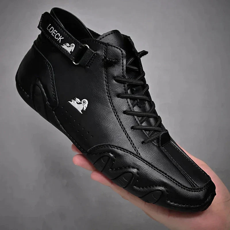 Barfußschuhe | Rutschfest | Slip-On | Sneakers mit Knöchelriemen | Herrenschuhe-Schwarz-39-Chaps Herrenmode