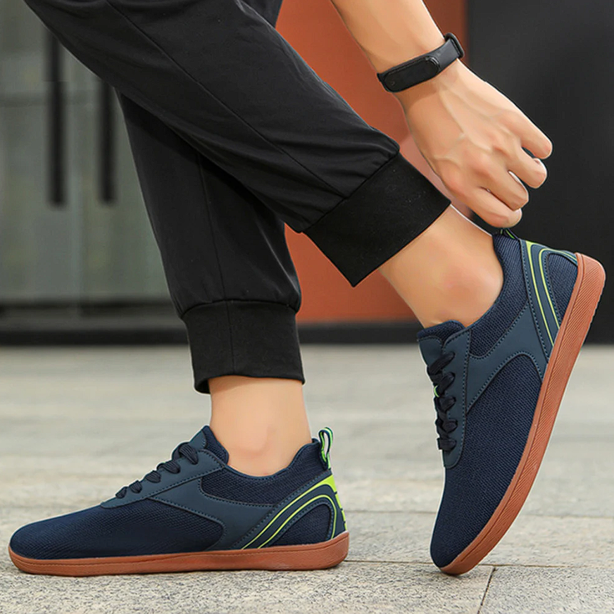 Barfußschuhe | Schnürschuhe | Rutschfeste Schuhe | Orthopädische Schuhe | Unisex Turnschuhe-Blau-37-Chaps Herrenmode