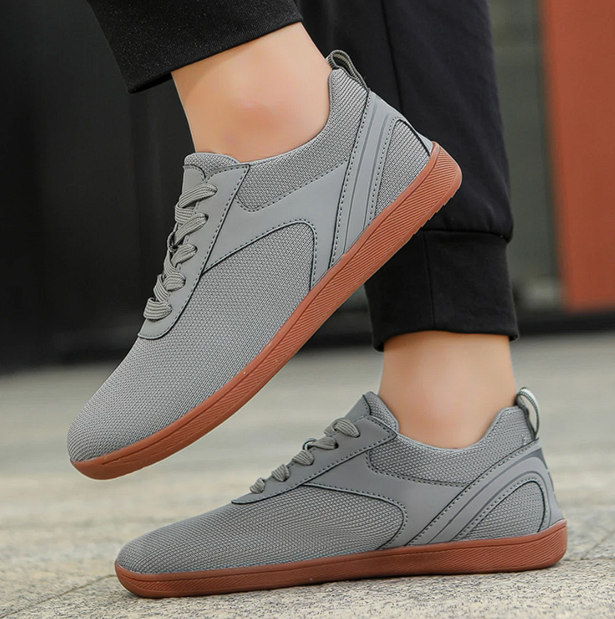 Barfußschuhe | Schnürschuhe | Rutschfeste Schuhe | Orthopädische Schuhe | Unisex Turnschuhe-Grau-37-Chaps Herrenmode
