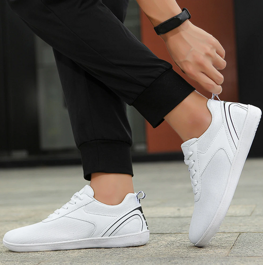 Barfußschuhe | Schnürschuhe | Rutschfeste Schuhe | Orthopädische Schuhe | Unisex Turnschuhe-Weiß-37-Chaps Herrenmode