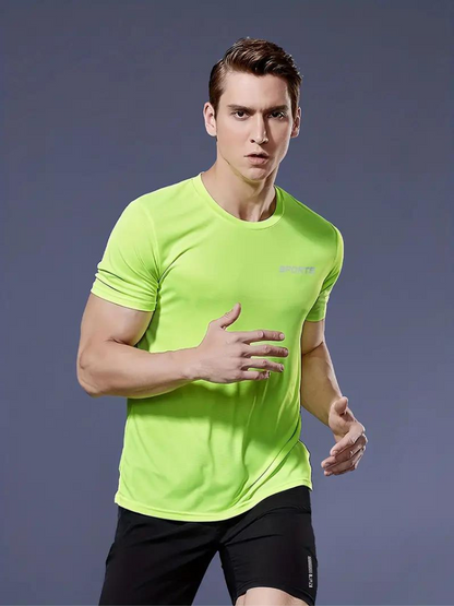 Barlow Sport T-Shirt | Schnell trocknendes Workout-T-Shirt für Männer-Fluoreszierendes Grün-XS-Chaps Herrenmode