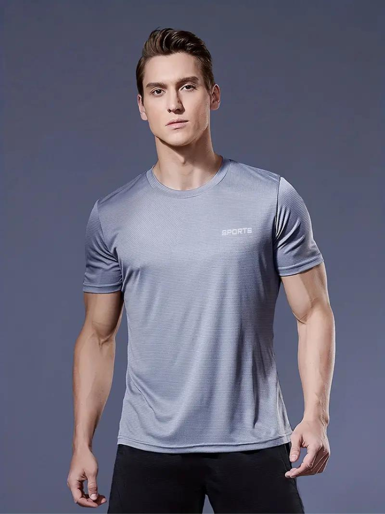 Barlow Sport T-Shirt | Schnell trocknendes Workout-T-Shirt für Männer-Grau-XS-Chaps Herrenmode