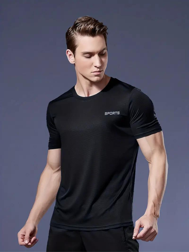 Barlow Sport T-Shirt | Schnell trocknendes Workout-T-Shirt für Männer-Schwarz-XS-Chaps Herrenmode