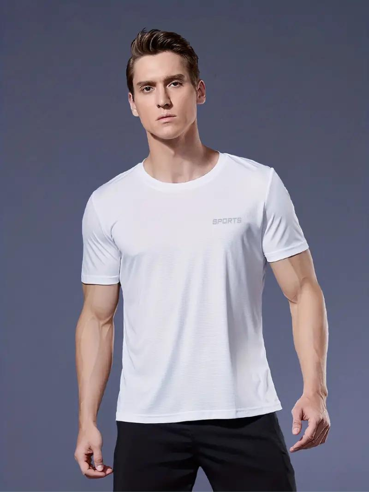 Barlow Sport T-Shirt | Schnell trocknendes Workout-T-Shirt für Männer-Weiß-XS-Chaps Herrenmode