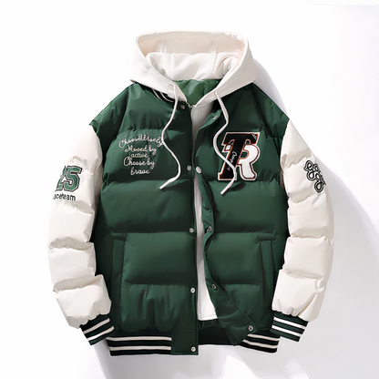Baseballjacke | Kapuzenjacke | Winter | Bomberjacke für Männer | Pufferjacke-Grün-XS-Chaps Herrenmode