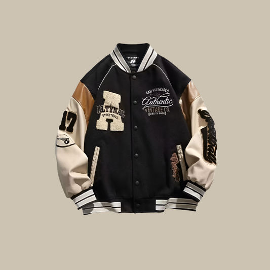 Baseballjacke – Oversized – Collegejacke – Bomberjacke – Herrenjacke-Schwarz-M-Chaps Herrenmode