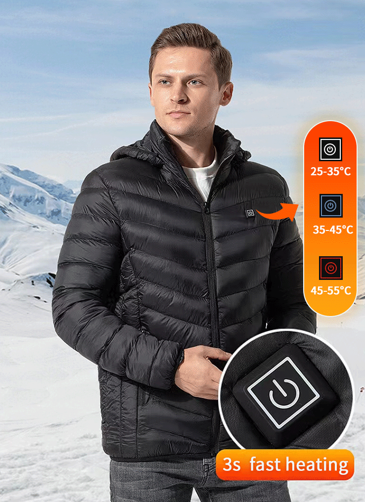 Beheizte Jacke - Kapuze - Puffer - Daunenjacke - Winterjacke für Männer-Chaps Herrenmode