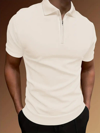 Ben Polo T-Shirt | Herren Stylisches Kurzarmhemd-Beige-S-Chaps Herrenmode