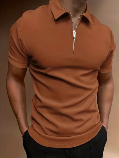 Ben Polo T-Shirt | Herren Stylisches Kurzarmhemd-Erdgelb-S-Chaps Herrenmode