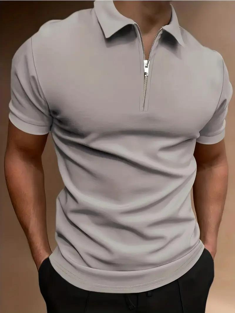 Ben Polo T-Shirt | Herren Stylisches Kurzarmhemd-Hellgrau-S-Chaps Herrenmode
