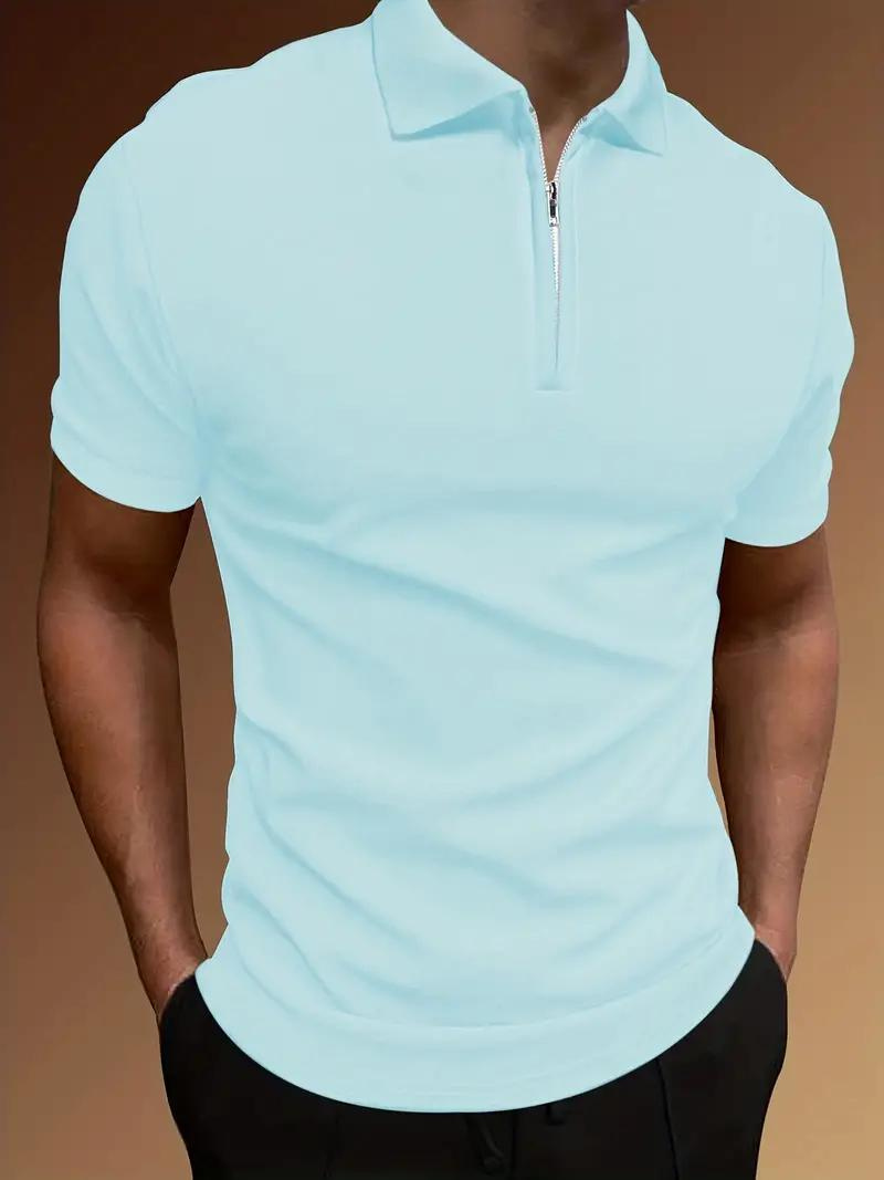 Ben Polo T-Shirt | Herren Stylisches Kurzarmhemd-Himmelblau-S-Chaps Herrenmode