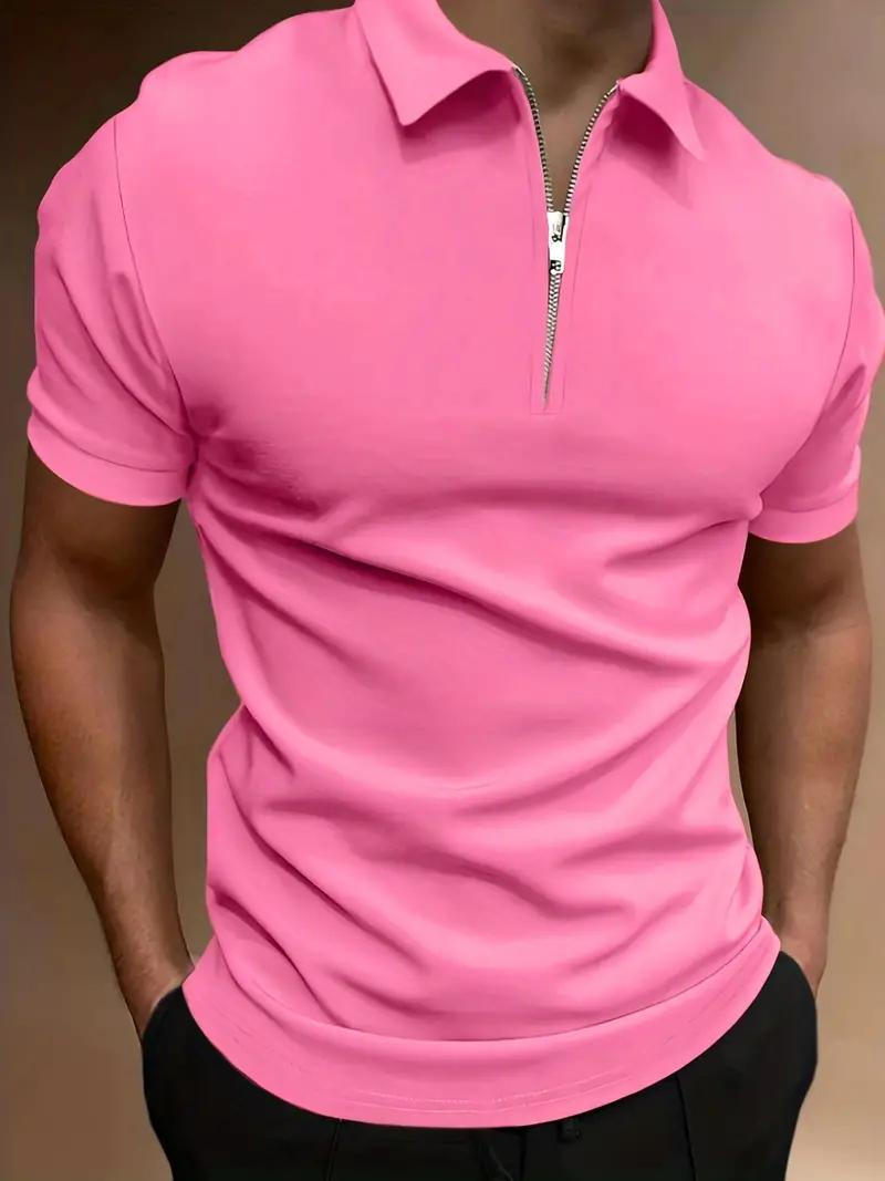 Ben Polo T-Shirt | Herren Stylisches Kurzarmhemd-Rosa-S-Chaps Herrenmode