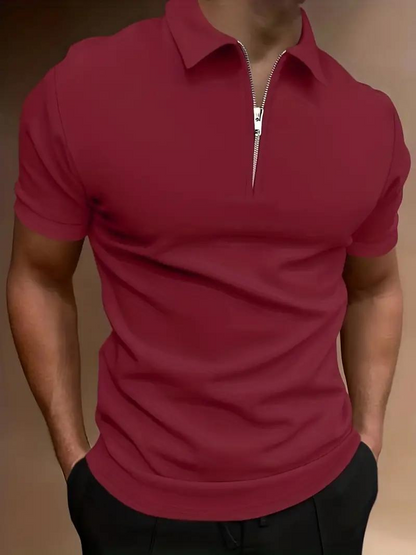 Ben Polo T-Shirt | Herren Stylisches Kurzarmhemd-Rosenrot-S-Chaps Herrenmode