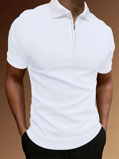 Ben Polo T-Shirt | Herren Stylisches Kurzarmhemd-Weiß-S-Chaps Herrenmode
