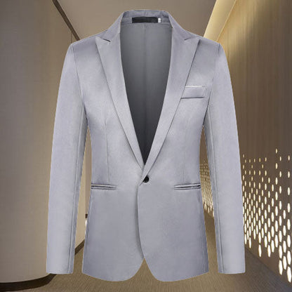 Blazer – Einreihiges Anzugjackett für Herren-Grau-M-Chaps Herrenmode