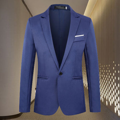 Blazer – Einreihiges Anzugjackett für Herren-Marineblau-M-Chaps Herrenmode