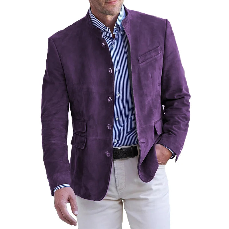 Blazer Jacke - Einreihig - Herbst - Retro Jacke - Herrenjacken-Lila-M-Chaps Herrenmode