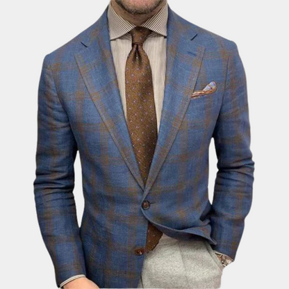 Blazer-Jacke | Lässig | Einreihig | Anzug-Blazer | Schmal geschnittener Herrenblazer-Blau-M-Chaps Herrenmode
