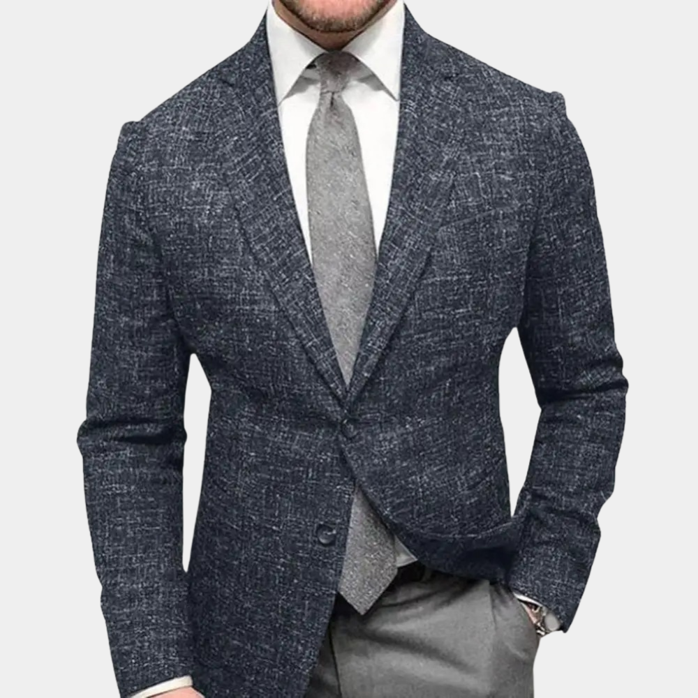 Blazer-Jacke | Lässig | Einreihig | Anzug-Blazer | Schmal geschnittener Herrenblazer-Schwarz-M-Chaps Herrenmode