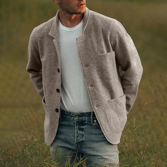 Blazer Jacke - Taschen - Knopfleiste - Casual Blazer - Herrenjacke-Grau-S-Chaps Herrenmode