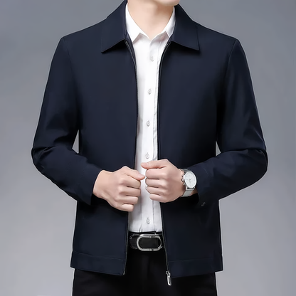 Blazer Jacke - Zip-Up - Umlegekragen - Slim Fit Jacke - Stylische Herrenjacke-Dunkelblau-S-Chaps Herrenmode