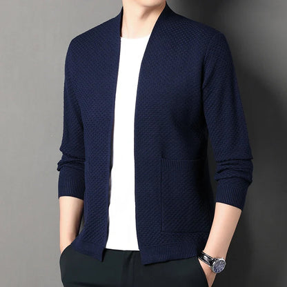 Blazer | Offene Vorderseite | Taschen | Strickjacke | Herrenbekleidung-Chaps Herrenmode