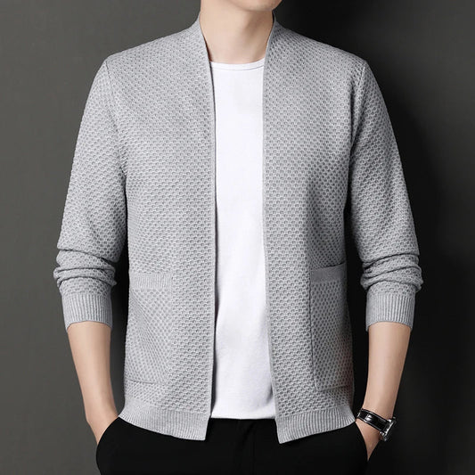 Blazer | Offene Vorderseite | Taschen | Strickjacke | Herrenbekleidung-Chaps Herrenmode