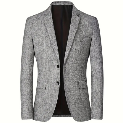 Blazer - Stilvoll - Einreihig - Anzugjacke - Herrenbekleidung-Grau-XS-Chaps Herrenmode