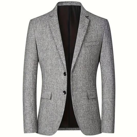 Blazer - Stilvoll - Einreihig - Anzugjacke - Herrenbekleidung-Grau-XS-Chaps Herrenmode