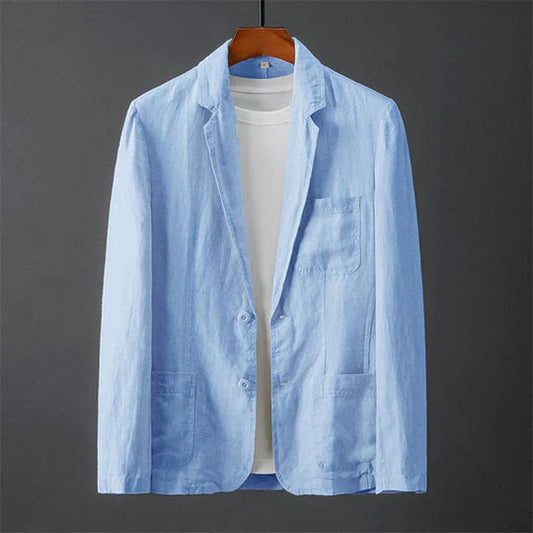 Blazer für Männer - Button-Up - Leichtgewicht - Leinenblazer - Herrenjacke-Blau-S-Chaps Herrenmode