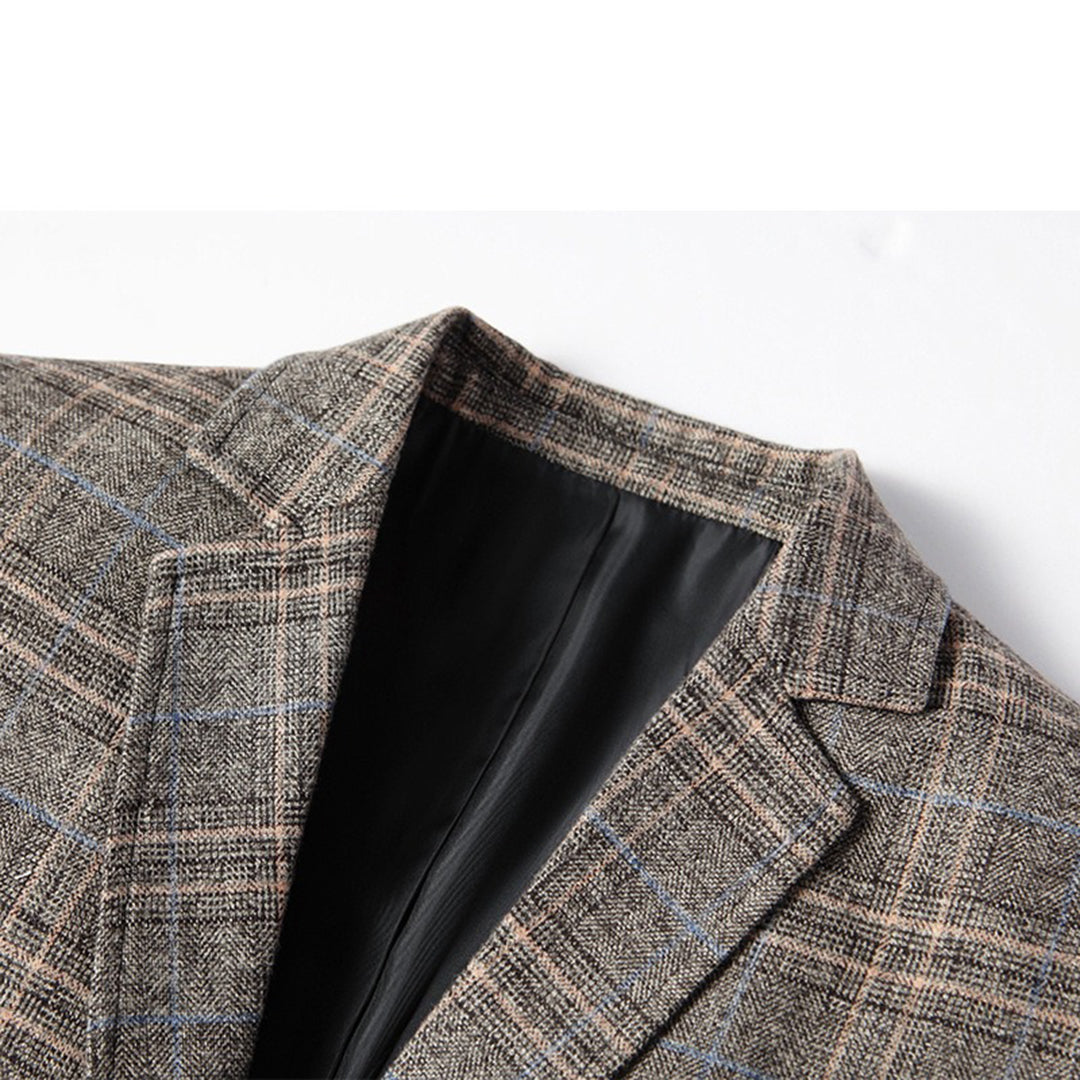 Blazer für Männer - Einreihig - Taschen - Karierter Blazer - Anzugjacke-Chaps Herrenmode