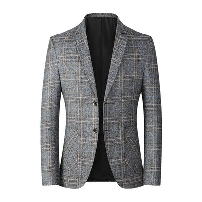 Blazer für Männer - Einreihig - Taschen - Karierter Blazer - Anzugjacke-Grau-XXS-Chaps Herrenmode