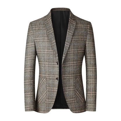 Blazer für Männer - Einreihig - Taschen - Karierter Blazer - Anzugjacke-Khaki-XXS-Chaps Herrenmode
