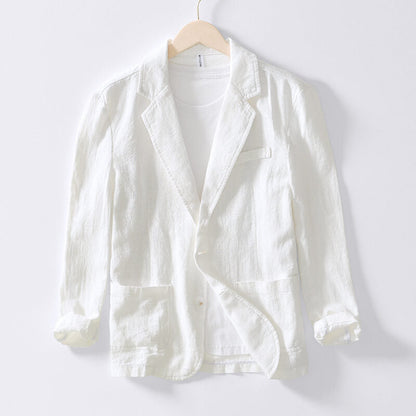Blazerjacke | Einreiher – leicht – Leinenblazer | Herrenjacken-Weiß-S-Chaps Herrenmode