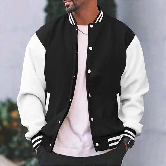 Bomberjacke - Button-Up - Sommer - Baseballjacke - Herrenjacke-Schwarz-S-Chaps Herrenmode