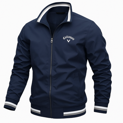 Bomberjacke - Lässige, leichte Herren-Zip-Up Jacke-Blau-S-Chaps Herrenmode