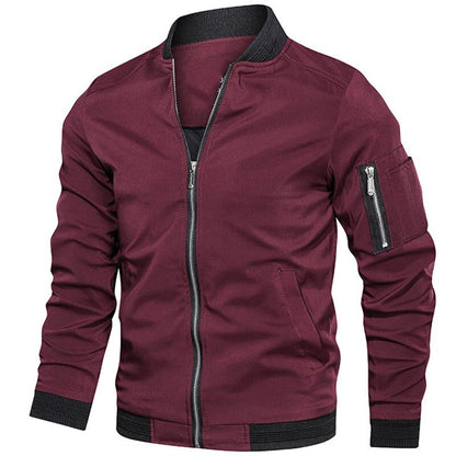 Bomberjacke | Reißverschluss | Leicht | Sommerjacke | Herrenjacke-Rot-S-Chaps Herrenmode