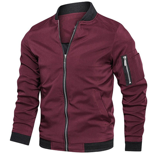 Bomberjacke | Reißverschluss | Leicht | Sommerjacke | Herrenjacke-Rot-S-Chaps Herrenmode