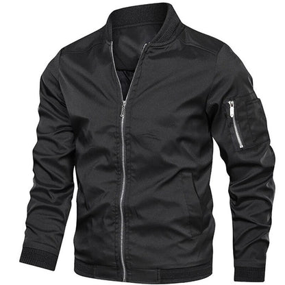 Bomberjacke | Reißverschluss | Leicht | Sommerjacke | Herrenjacke-Schwarz-S-Chaps Herrenmode