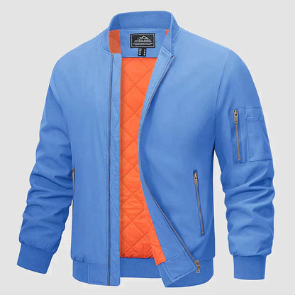 Bomberjacke | Reißverschluss | Leicht | Winddicht | Herrenjacke-Hellblau-S-Chaps Herrenmode