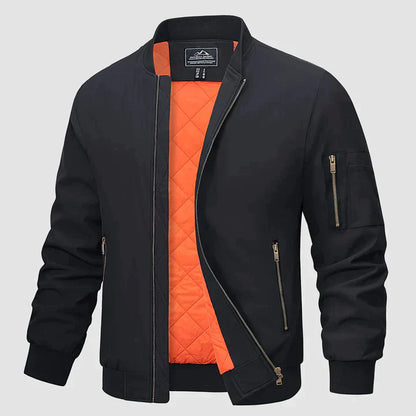 Bomberjacke | Reißverschluss | Leicht | Winddicht | Herrenjacke-Schwarz-S-Chaps Herrenmode