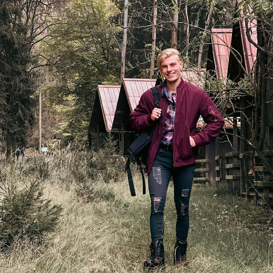 Bomberjacke | Reißverschluss | Leicht | Winddicht | Herrenjacke-Weinrot-S-Chaps Herrenmode