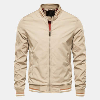 Bomberjacke | Reißverschluss | Taillenlänge | Harrington-Jacke | Herrenjacke-Beige-M-Chaps Herrenmode